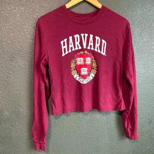 HARVARD woman’s M cropped long sleeve shirt, great condition & vibrant colors